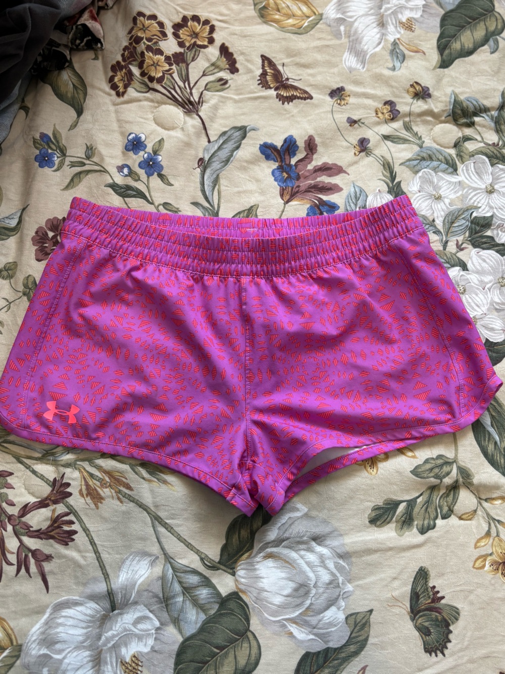 Under Armour Women’s Pink and Coral Printed Athletic Shorts